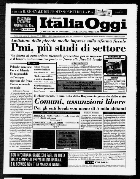 Italia oggi : quotidiano di economia finanza e politica